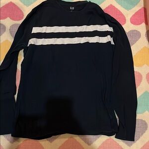 GAP Blue and White Long Sleeve Tee Medium Preloved